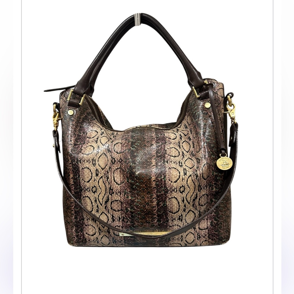 Brahmin Norah hobo / shoulder bag in Violet Cusco snakeskin print